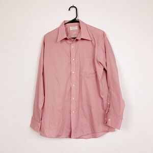 VINTAGE 90s Arrow Bradstreet Long Sleeve Pink Mauve Shirt Mens 16 32/33